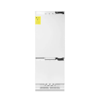 ZLINE 30" Panel Ready Built in 2-Door Bottom Freezer Refrigerator - Internal Water and Ice Dispenser