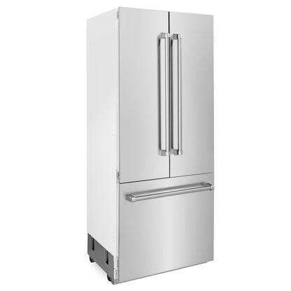 ZLINE 36" Built-In 3-Door French Door Refrigerator - Stainless Steel with Internal Water and Ice Dispenser