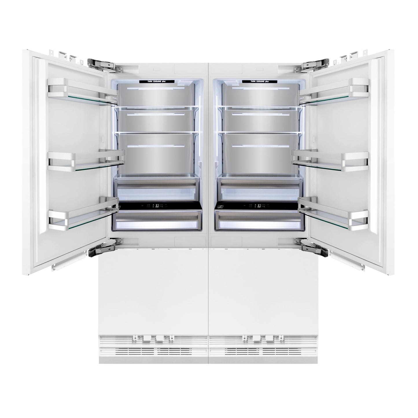 ZLINE 60" Panel Ready Built-In 4 Door French Door Refrigerator - Internal Water and Ice Dispenser