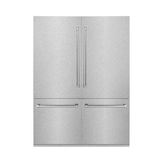 ZLINE 60" Built-In 4-Door French Door Refrigerator with Internal Water and Ice Dispenser - DuraSnow Stainless