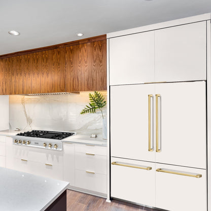 ZLINE 60" Autograph Edition Built-in 4-Door French Door Refrigerator - Matte White with Accents, Internal Water and Ice Dispenser