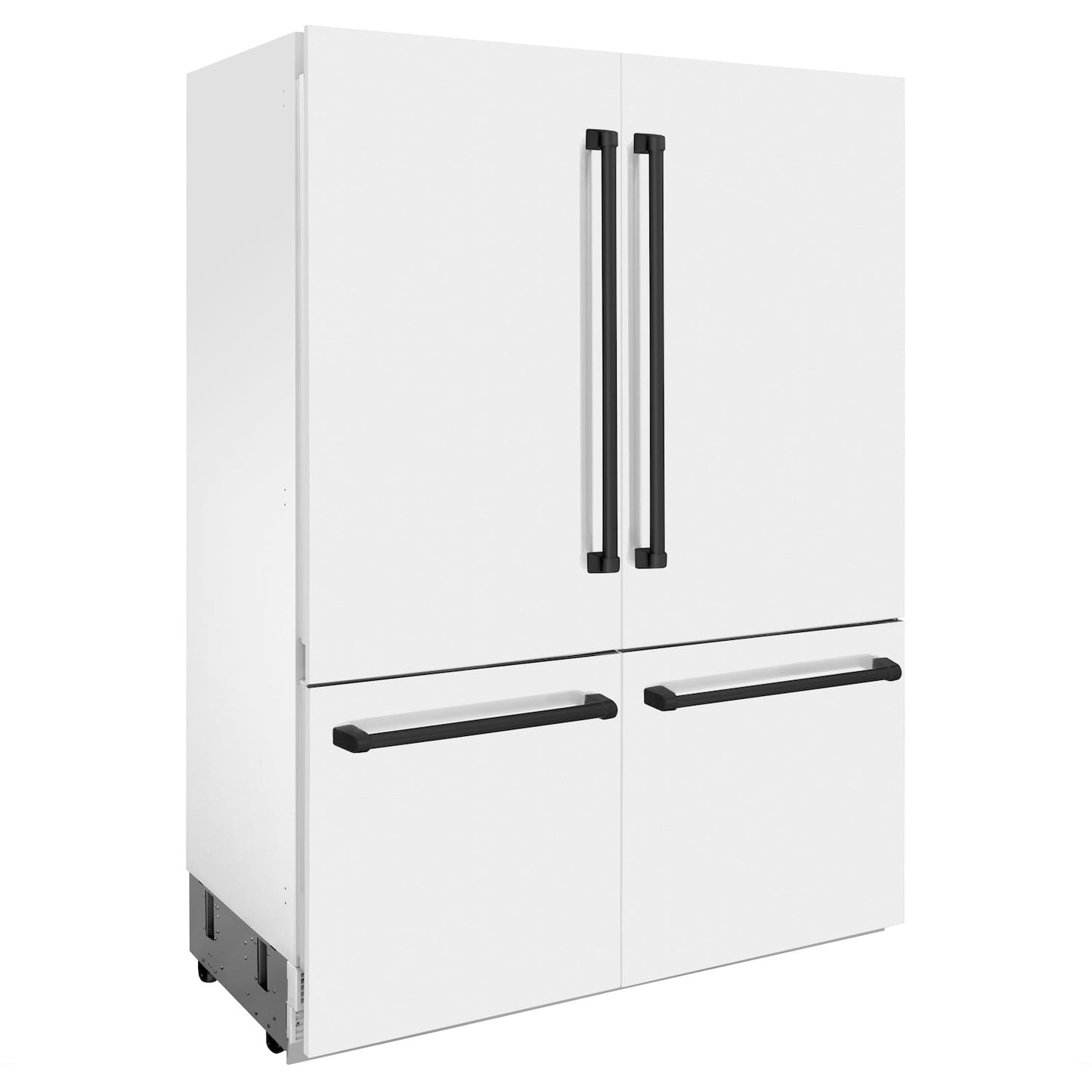 ZLINE 60" Autograph Edition Built-in 4-Door French Door Refrigerator - Matte White with Accents, Internal Water and Ice Dispenser