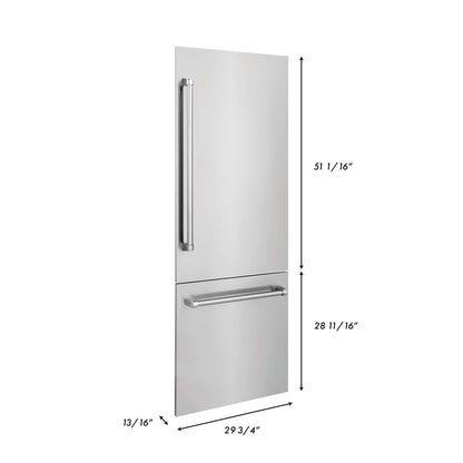 Panels & Handles Only - ZLINE 30" Refrigerator Panels in Stainless Steel