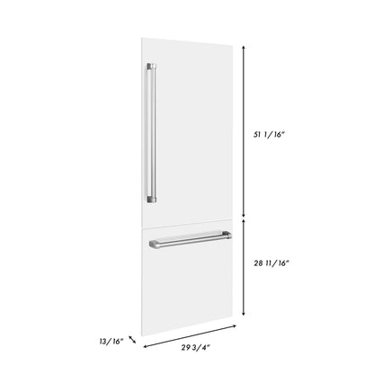 Panels & Handles Only - ZLINE 30" Refrigerator Panels in Matte White
