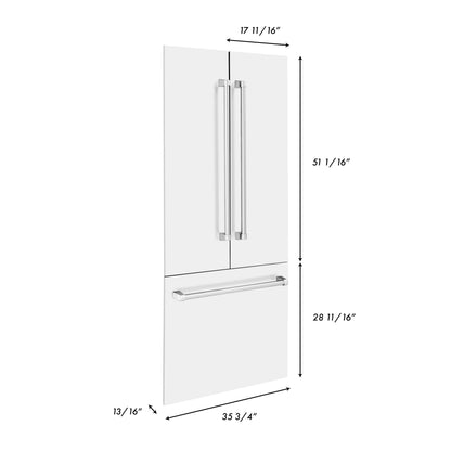 Panels & Handles Only - ZLINE 36" Refrigerator Panels in Matte White