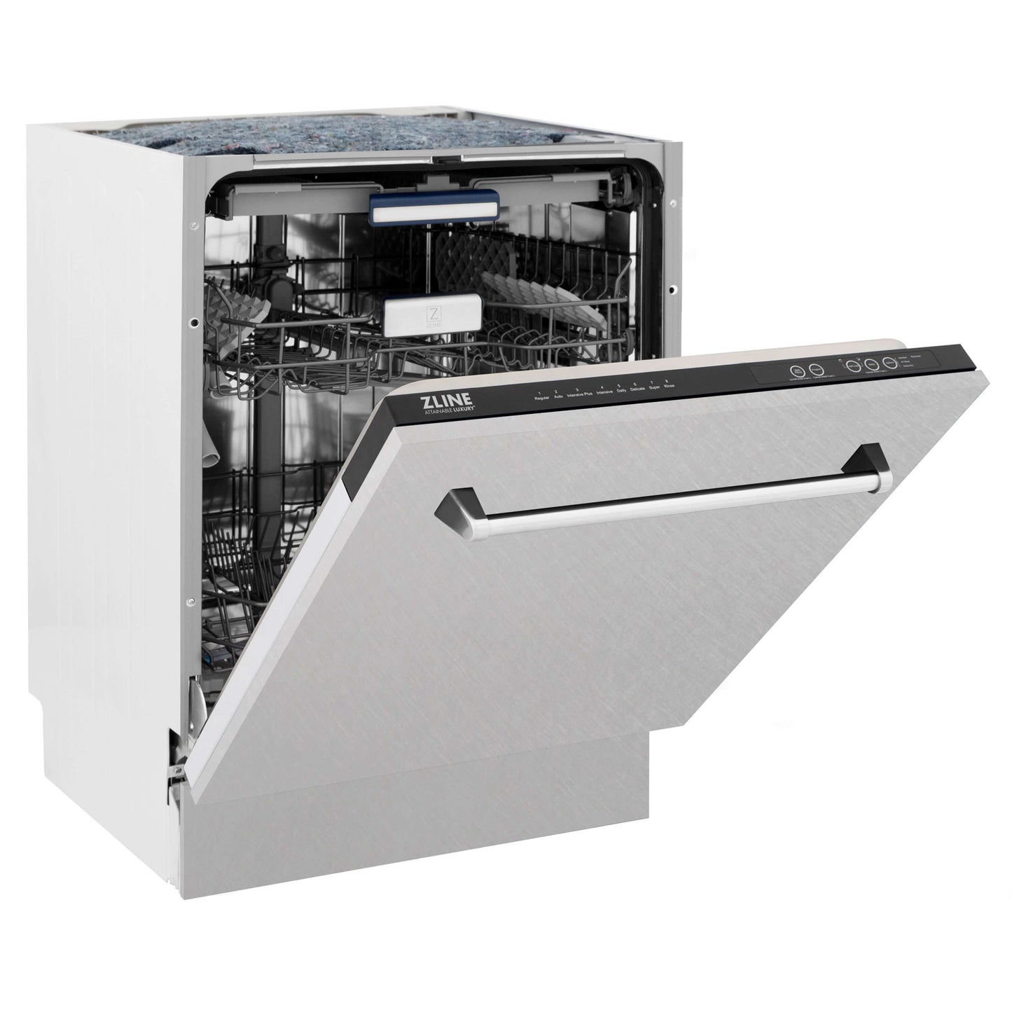 ZLINE 3-Appliance 36" Kitchen Package with Fingerprint Resistant Stainless Dual Fuel Range, Ducted Vent Range Hood, and Tall Tub Dishwasher