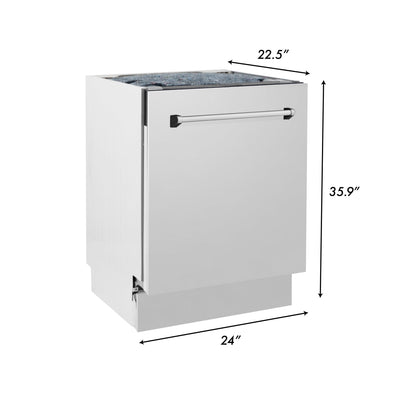 ZLINE 5-Appliance Kitchen Package with Refrigeration, 30" Stainless Steel Rangetop, 30" Range Hood, 30" Single Wall Oven, and 24" Tall Tub Dishwasher