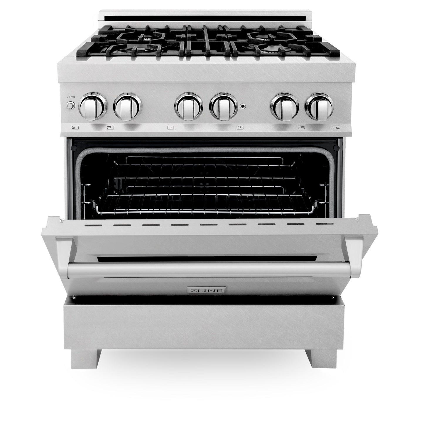 ZLINE 3-Appliance 30" Kitchen Package with DuraSnow Stainless Dual Fuel Range, Ducted Vent Range Hood, and Dishwasher