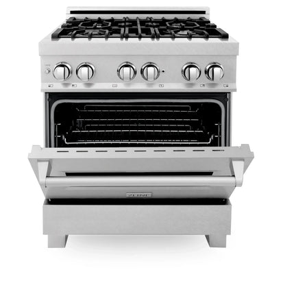ZLINE 30" Dual Fuel Range with Gas Stove and Electric Oven - Fingerprint Resistant Stainless Steel