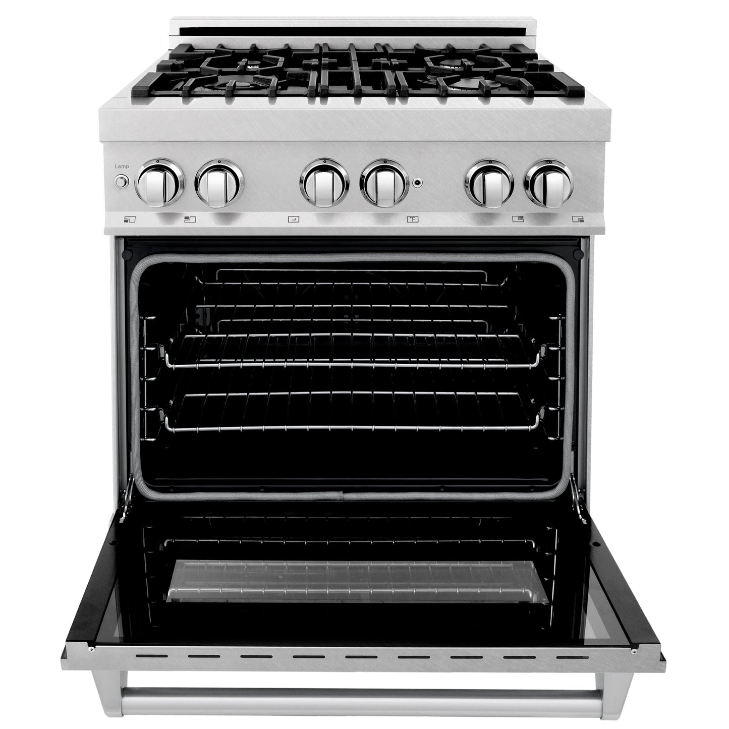 ZLINE 3-Appliance 30" Kitchen Package with DuraSnow Stainless Dual Fuel Range, Ducted Vent Range Hood, and Dishwasher