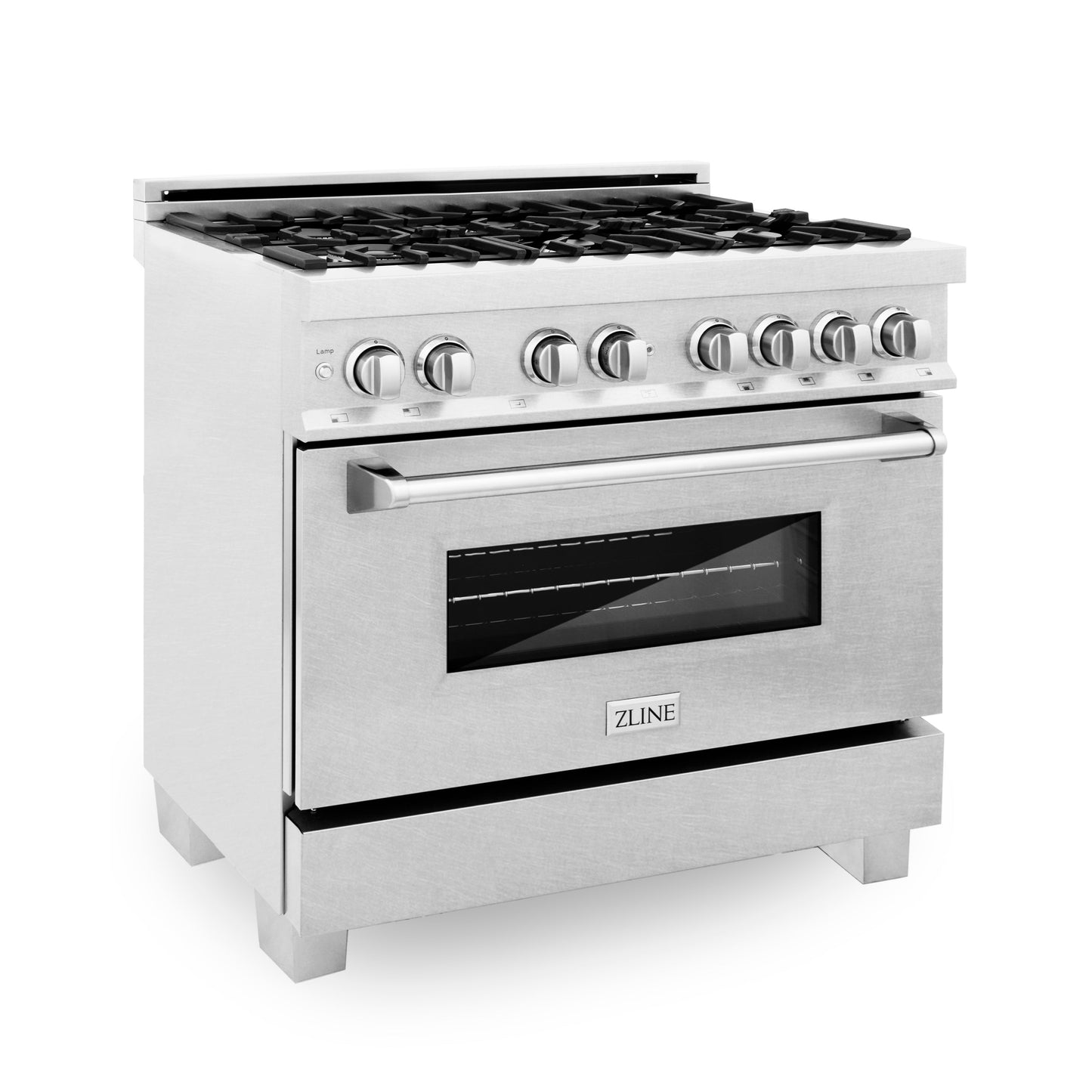 ZLINE 2-Appliance 36" Kitchen Package with DuraSnow Stainless Steel Dual Fuel Range and Convertible Vent Range Hood