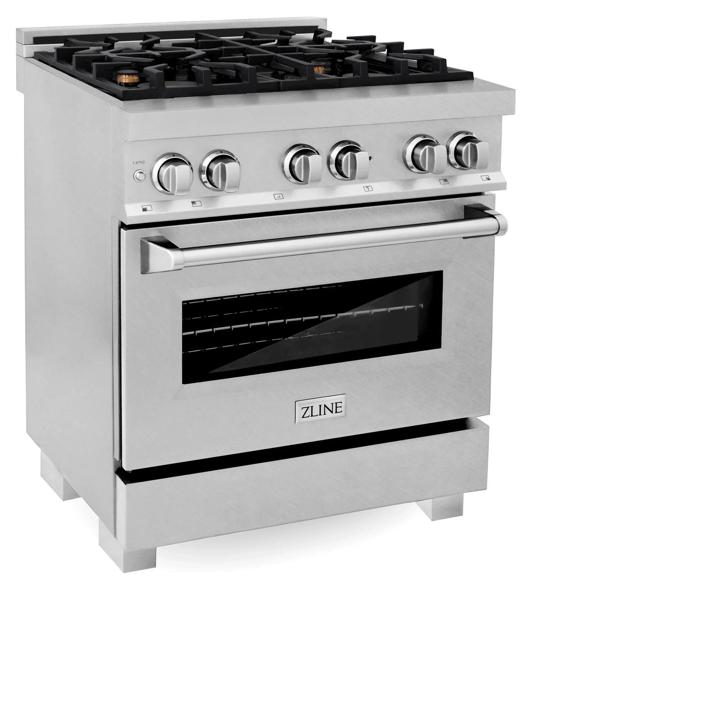ZLINE 30" Dual Fuel Range with Gas Stove and Electric Oven - Fingerprint Resistant Stainless Steel with Brass Burners