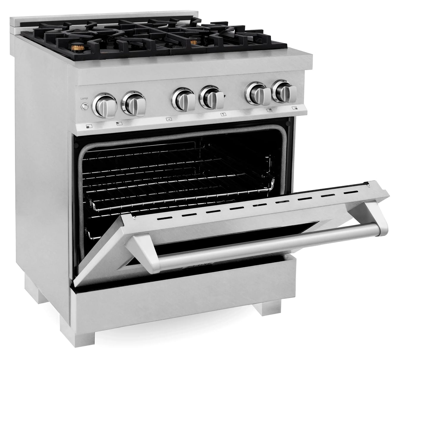 ZLINE 30" Dual Fuel Range with Gas Stove and Electric Oven - Fingerprint Resistant Stainless Steel with Brass Burners