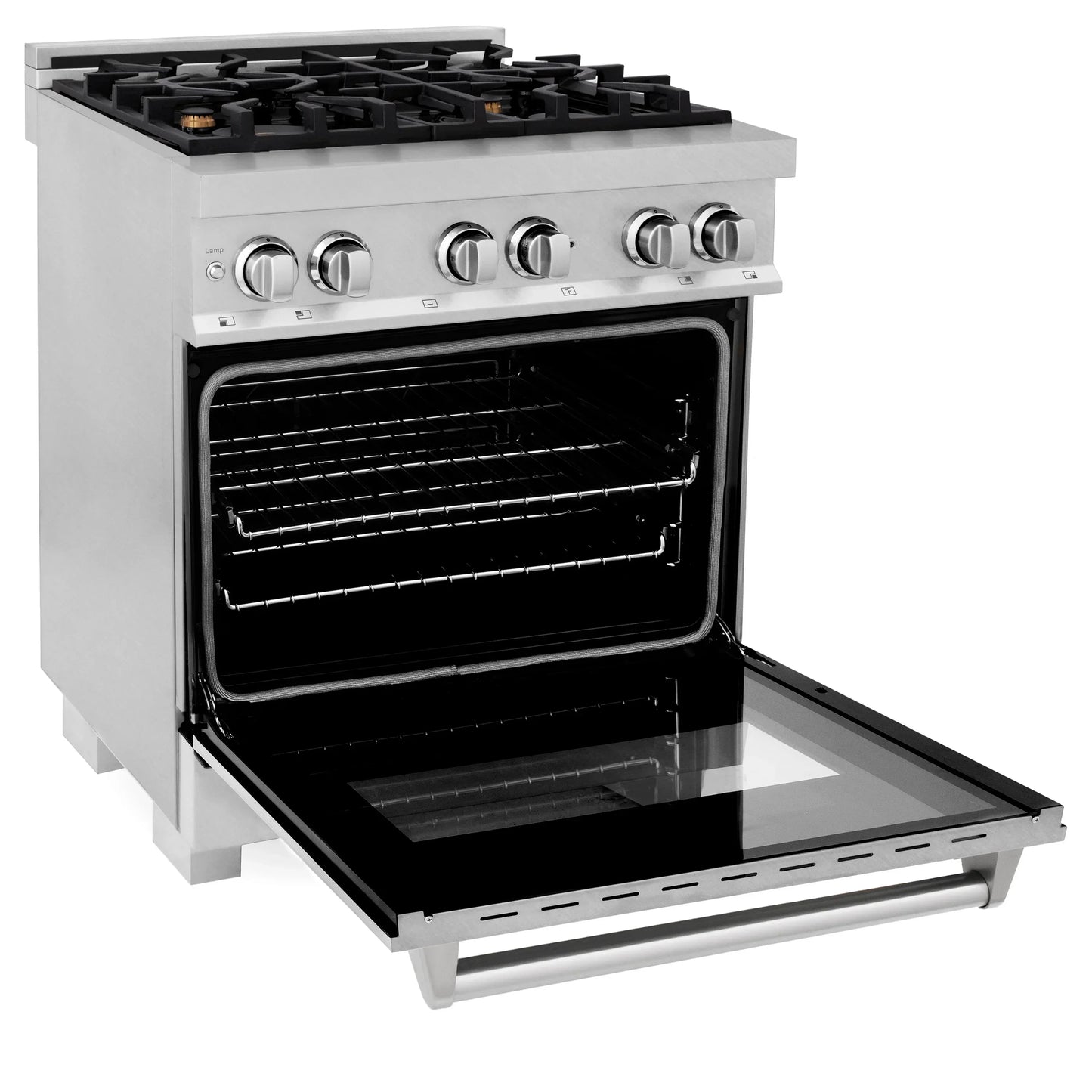 ZLINE 30" Dual Fuel Range with Gas Stove and Electric Oven - Fingerprint Resistant Stainless Steel with Brass Burners