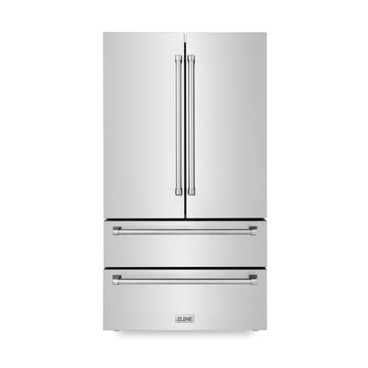 ZLINE 5-Appliance Kitchen Package with Refrigeration, 30" Stainless Steel Rangetop, 30" Range Hood, 30" Single Wall Oven, and 24" Tall Tub Dishwasher