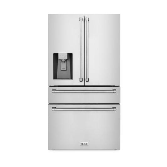 ZLINE 36" Freestanding French Door Refrigerator with External Water and Ice Dispenser - Fingerprint Resistant with Color Options