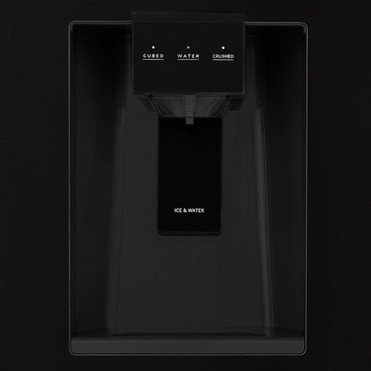 ZLINE 4-Appliance 30" Autograph Edition Kitchen Package with Black Stainless Steel Dual Fuel Range, Range Hood, Dishwasher, and Refrigeration Including External Water Dispenser with Polished Gold Accents