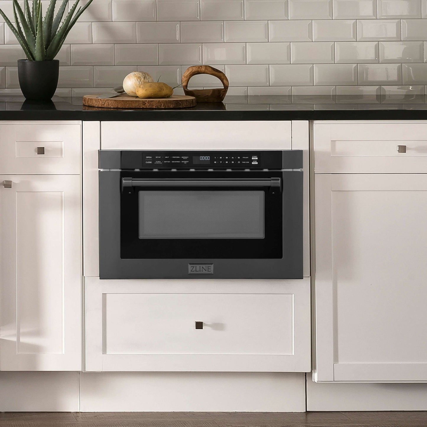 ZLINE 24" Built-in Microwave Drawer - Traditional Handle with Color Options