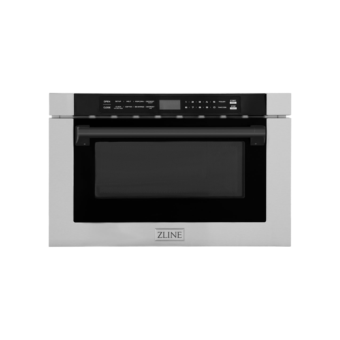 ZLINE Autograph Edition 24" Built-in Microwave Drawer - Traditional Handle in Stainless Steel with Accents