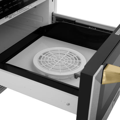 ZLINE Autograph Edition 24" Microwave - Fingerprint Resistant Stainless Steel with Traditional Handles and Accents