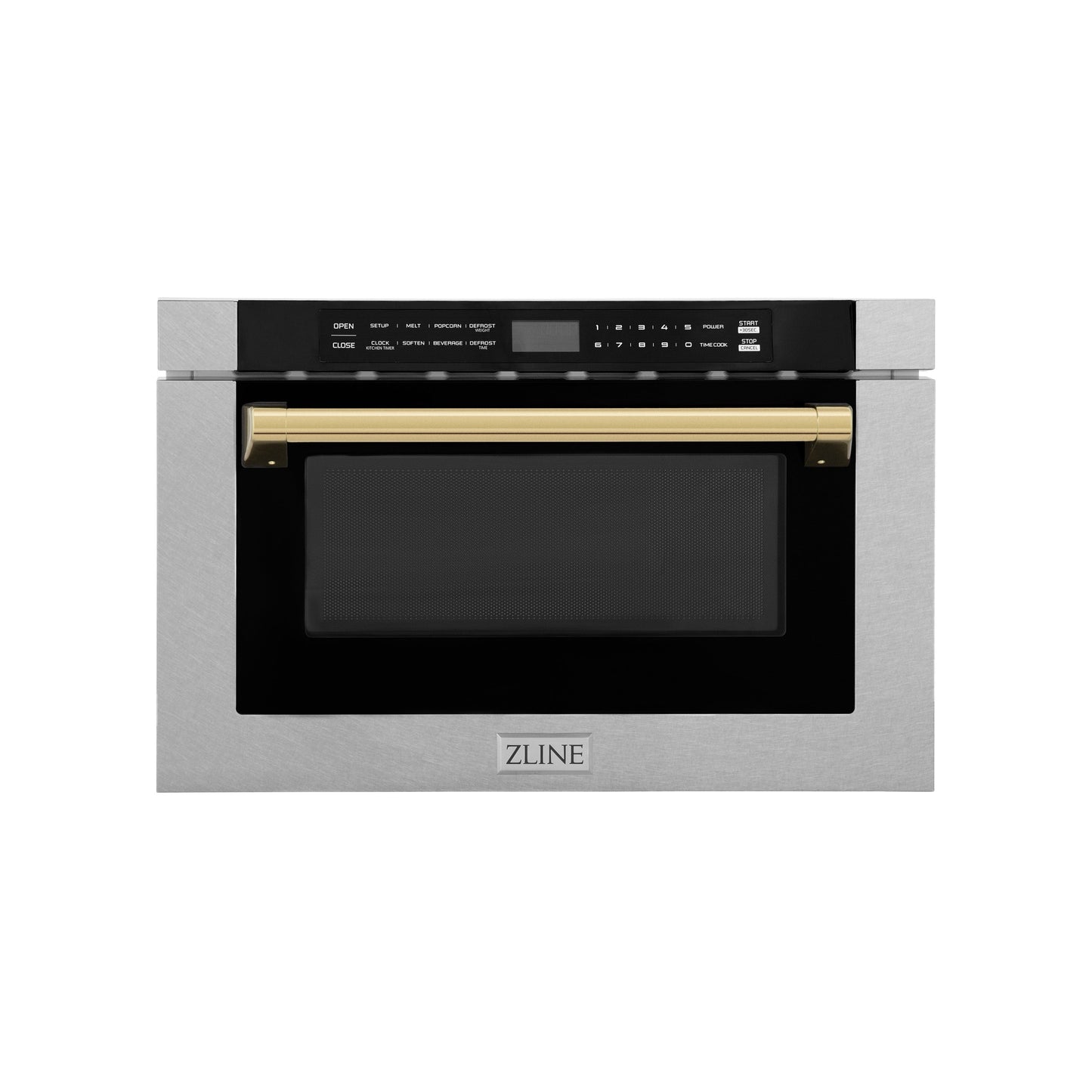 ZLINE Autograph Edition 24" Microwave - Fingerprint Resistant Stainless Steel with Traditional Handles and Accents