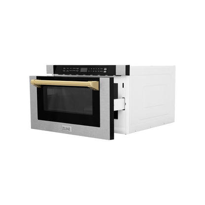 ZLINE Autograph Edition 24" Microwave - Fingerprint Resistant Stainless Steel with Traditional Handles and Accents