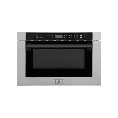 ZLINE Autograph Edition 24" Microwave - Fingerprint Resistant Stainless Steel with Traditional Handles and Accents