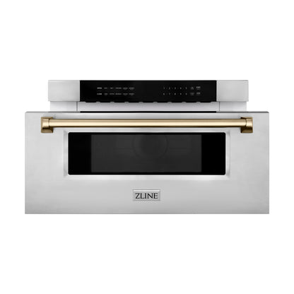 ZLINE Autograph Edition 30" Built-In Microwave Drawer - Stainless Steel with Accents