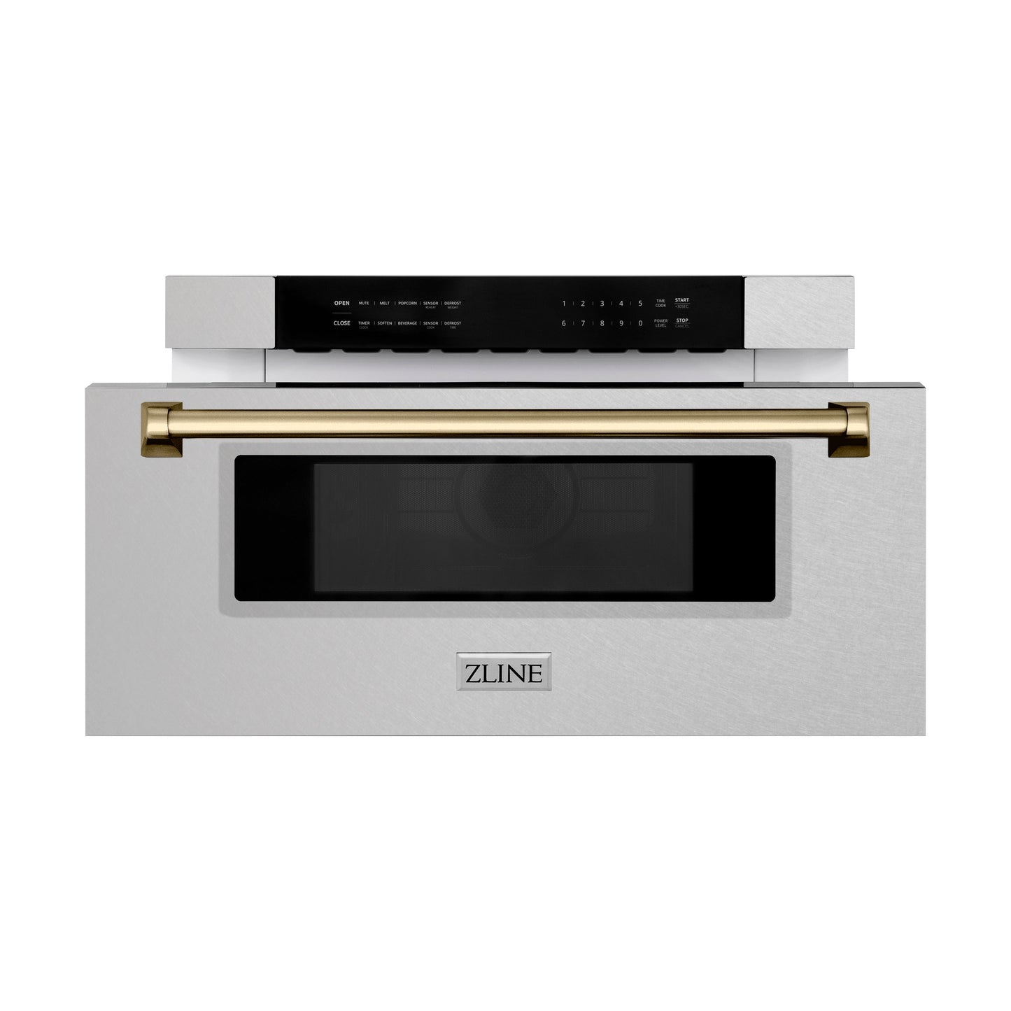 ZLINE Autograph Edition 30" Built-In Microwave Drawer - Fingerprint Resistant Stainless Steel with Accents