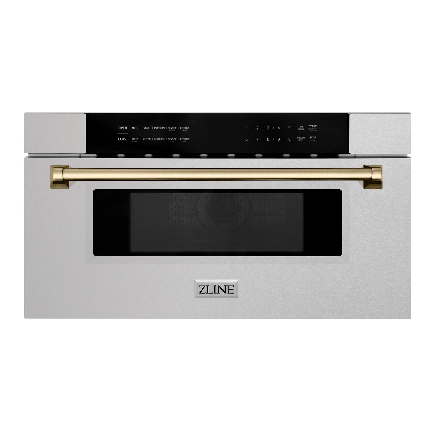 ZLINE Autograph Edition 30" Built-In Microwave Drawer - Fingerprint Resistant Stainless Steel with Accents