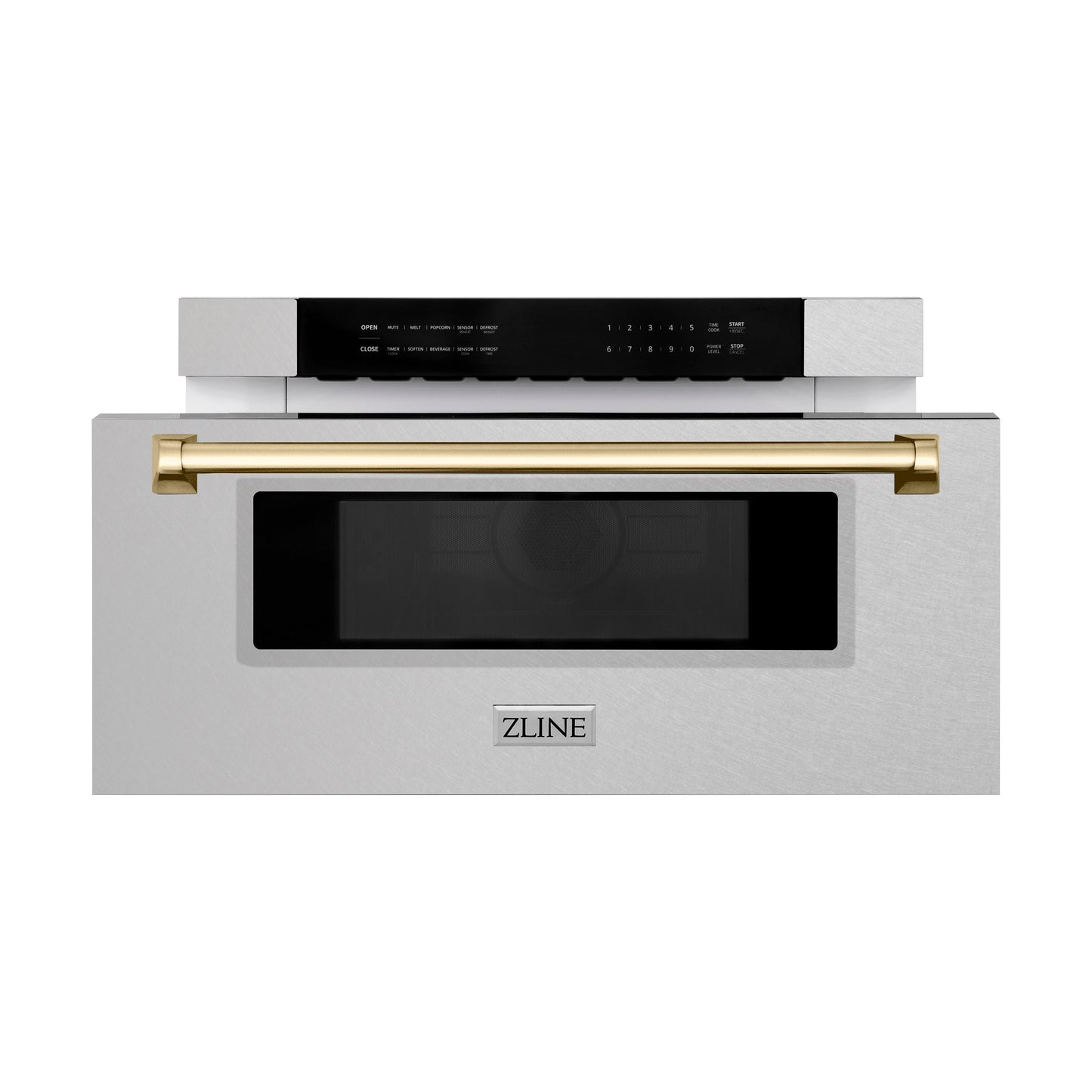 ZLINE Autograph Edition 30" Built-In Microwave Drawer - Fingerprint Resistant Stainless Steel with Accents