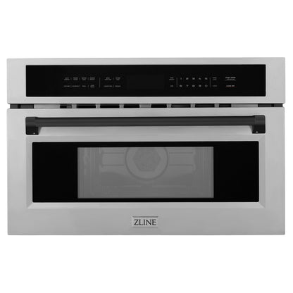 ZLINE Autograph Edition 30" Built-in Convection Microwave Oven - DuraSnow Stainless Steel with Accents