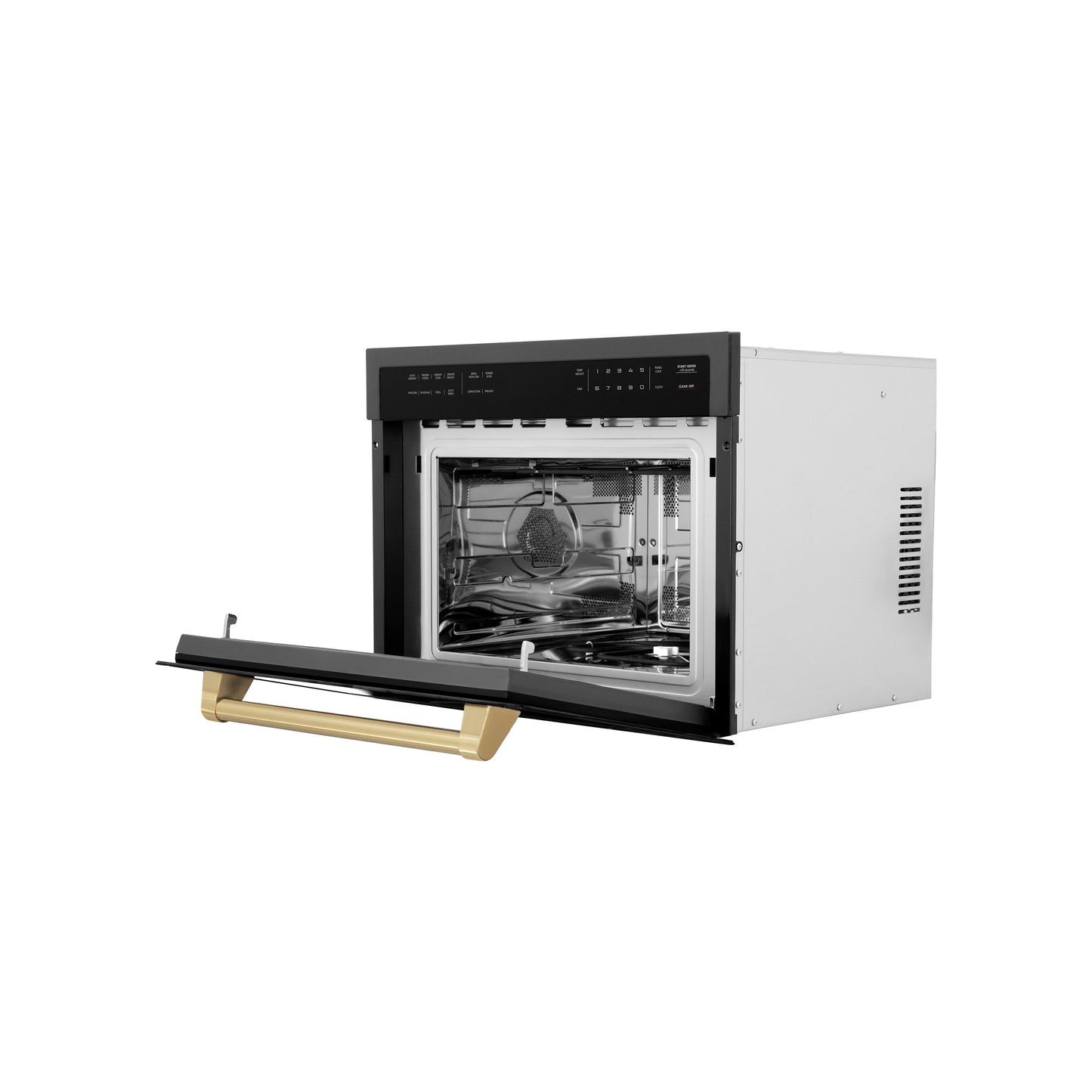 ZLINE Autograph Edition 24" Built-in Convection Microwave Oven - Black Stainless Steel with Accents