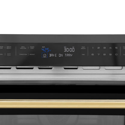 ZLINE Autograph Edition 24" Built-in Convection Microwave Oven - Black Stainless Steel with Accents