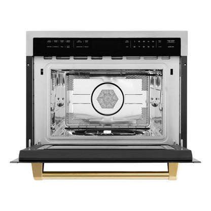 ZLINE Autograph Edition 24" Built-in Convection Microwave Oven - Stainless Steel with Accents
