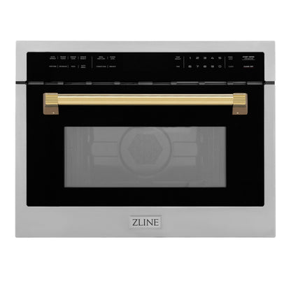 ZLINE Autograph Edition 24" Built-in Convection Microwave Oven - Stainless Steel with Accents