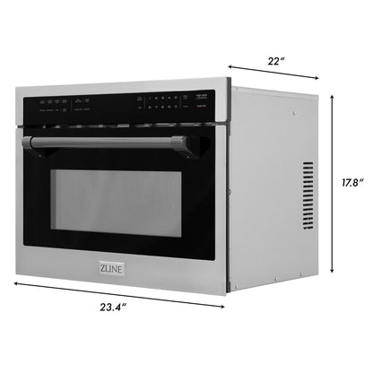 ZLINE Autograph Edition 24" Built-in Convection Microwave Oven - Stainless Steel with Accents