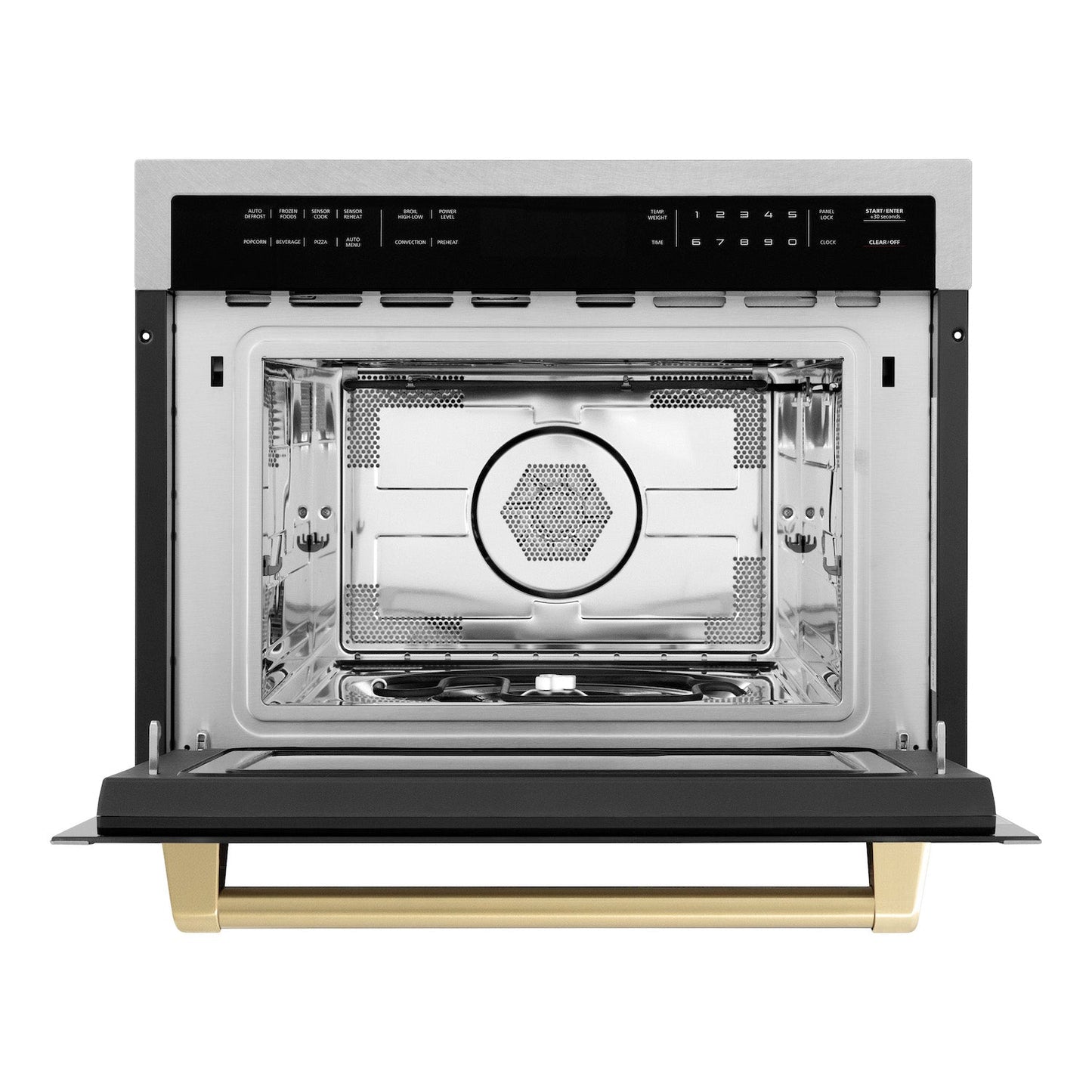 ZLINE Autograph Edition 24" Built-in Convection Microwave Oven - DuraSnow Stainless Steel with Accents
