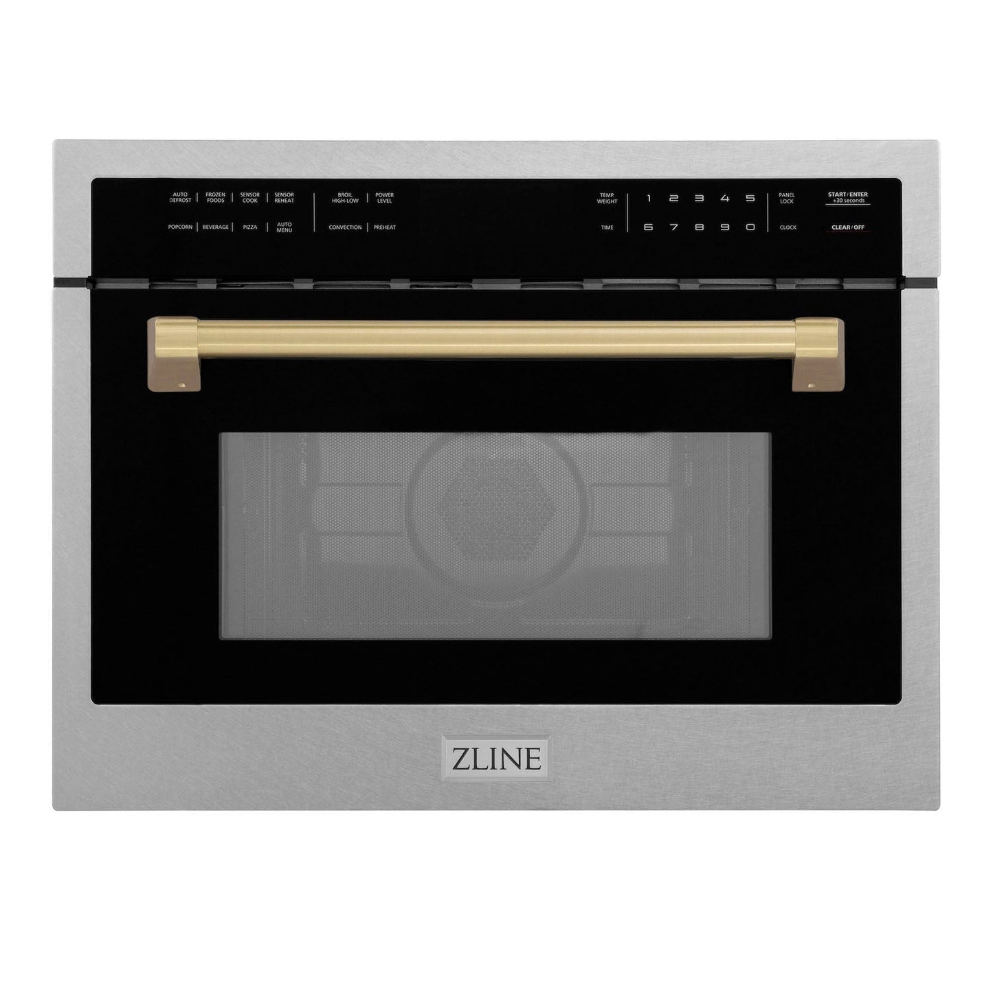 ZLINE Autograph Edition 24" Built-in Convection Microwave Oven - DuraSnow Stainless Steel with Accents