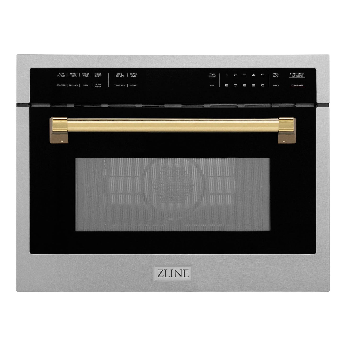 ZLINE Autograph Edition 24" Built-in Convection Microwave Oven - DuraSnow Stainless Steel with Accents