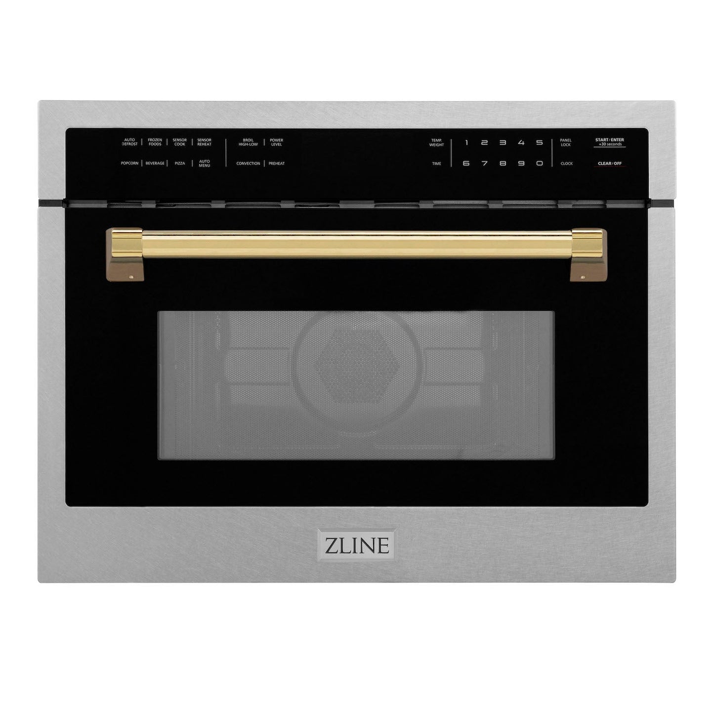 ZLINE Autograph Edition 24" Built-in Convection Microwave Oven - DuraSnow Stainless Steel with Accents