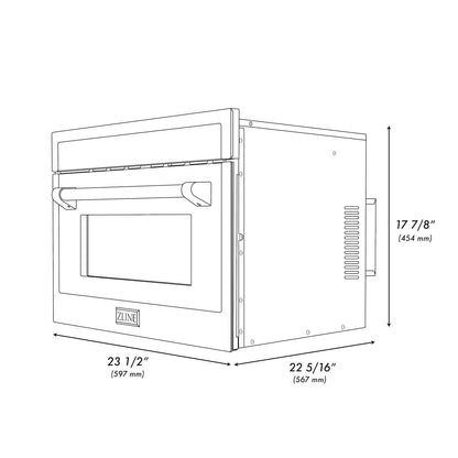 ZLINE Autograph Edition 24" Built-in Convection Microwave Oven - DuraSnow Stainless Steel with Accents