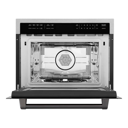 ZLINE Autograph Edition 24" Built-in Convection Microwave Oven - DuraSnow Stainless Steel with Accents