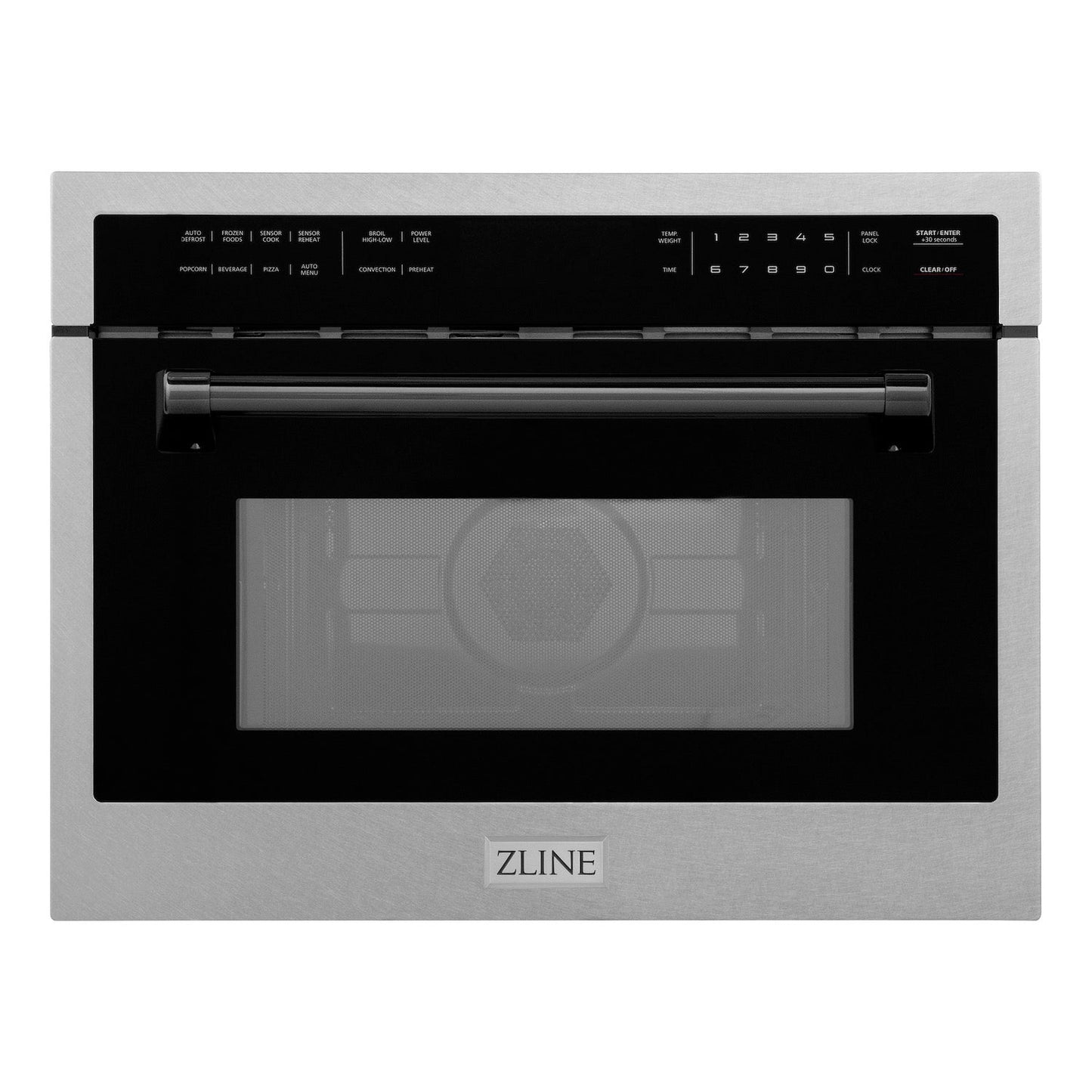 ZLINE Autograph Edition 24" Built-in Convection Microwave Oven - DuraSnow Stainless Steel with Accents