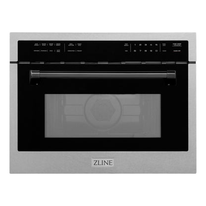 ZLINE Autograph Edition 24" Built-in Convection Microwave Oven - DuraSnow Stainless Steel with Accents