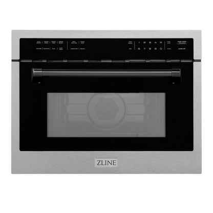 ZLINE Autograph Edition 24" Built-in Convection Microwave Oven - DuraSnow Stainless Steel with Accents