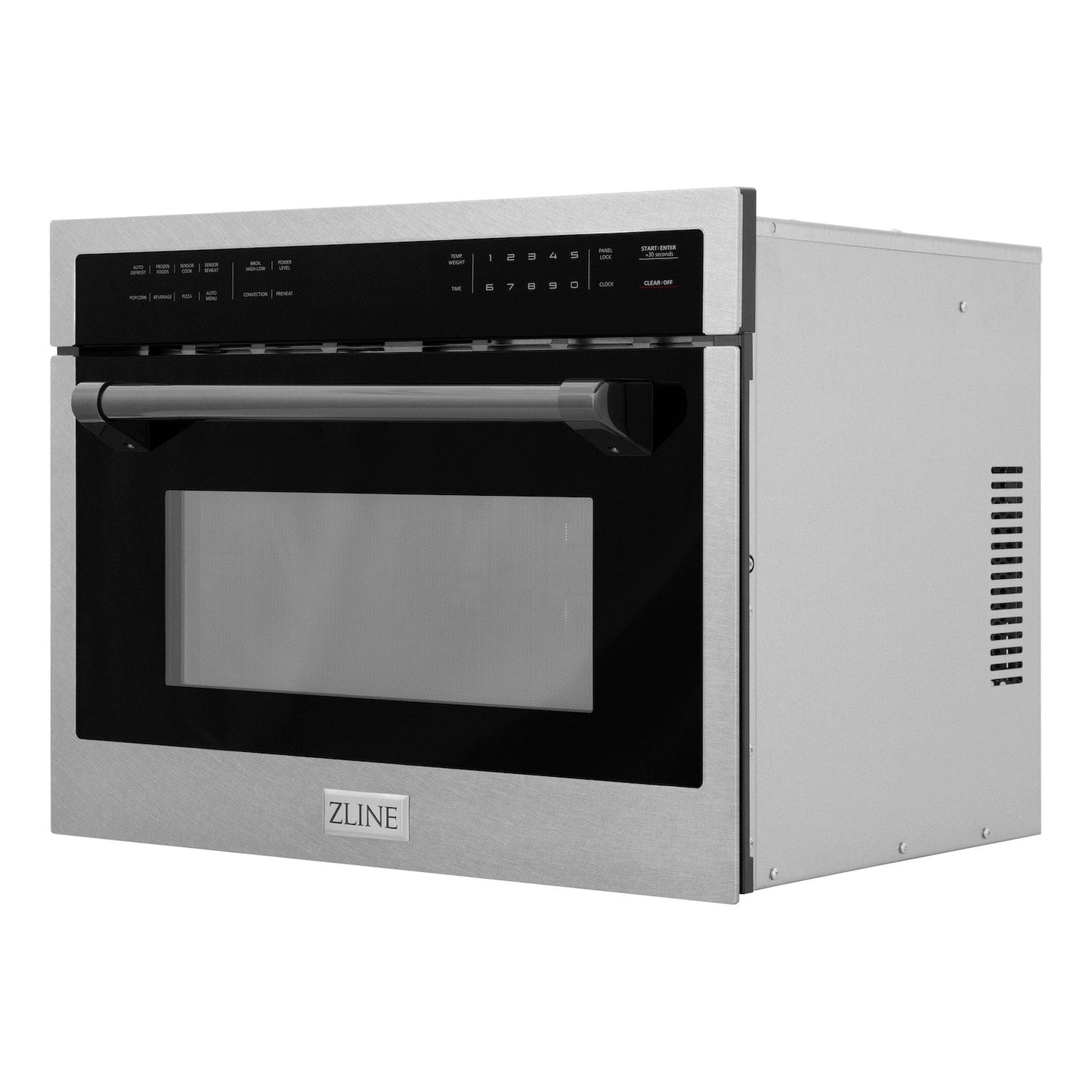 ZLINE Autograph Edition 24" Built-in Convection Microwave Oven - DuraSnow Stainless Steel with Accents