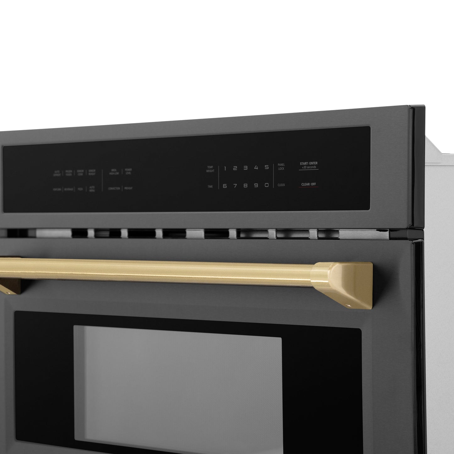 ZLINE Autograph Edition 30" Built-in Convection Microwave Oven - Black Stainless Steel with Accents