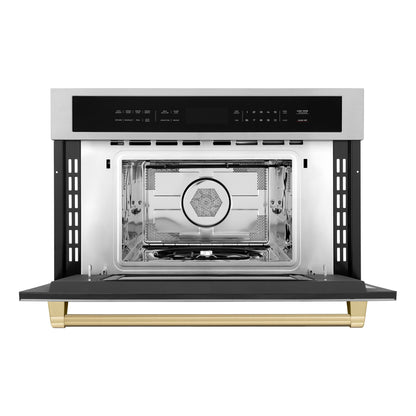 ZLINE Autograph Edition 30" Built-in Convection Microwave Oven - Stainless Steel with Accents