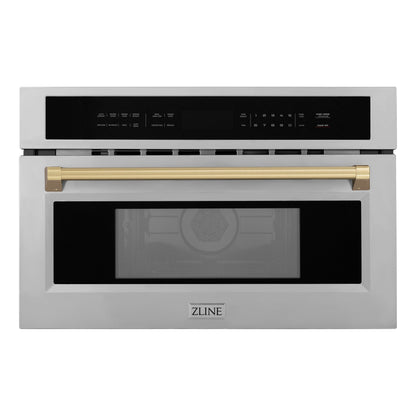 ZLINE Autograph Edition 30" Built-in Convection Microwave Oven - Stainless Steel with Accents